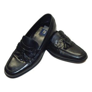 Via Dante Black Traditional Tassel Loafers Men's 1